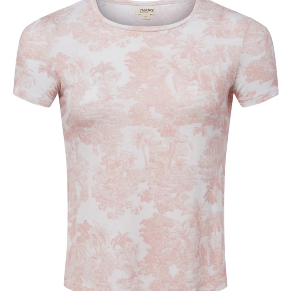 L'AGENCE Ressi Short Sleeve Printed Tee - Size S/P - Picture 2 of 10